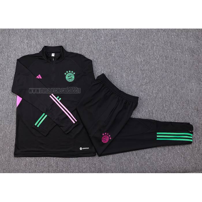 Tuta da Track de Felpa del Bayern Monaco Bambino 2023-2024 Nero